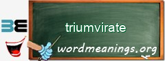 WordMeaning blackboard for triumvirate